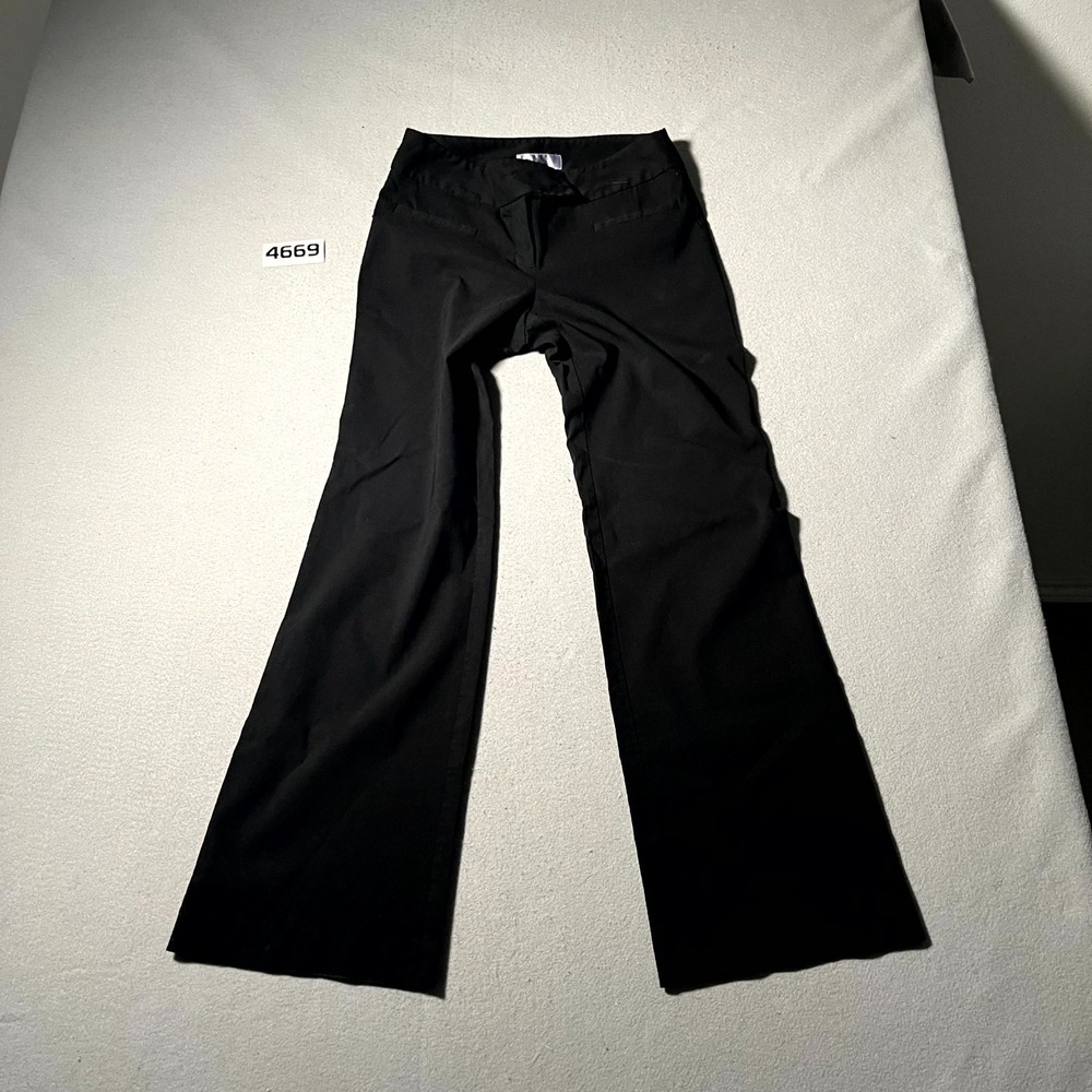 Nine West Dress Pants Womens 6 Black Rayon Stretch Flare Leg Career Formal
